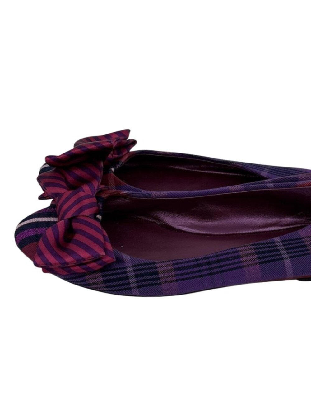 Coach Poppy Cambria Tartan Plaid Ballet Flats Size 6B Bow Detail Multicolor - Picture 5 of 8